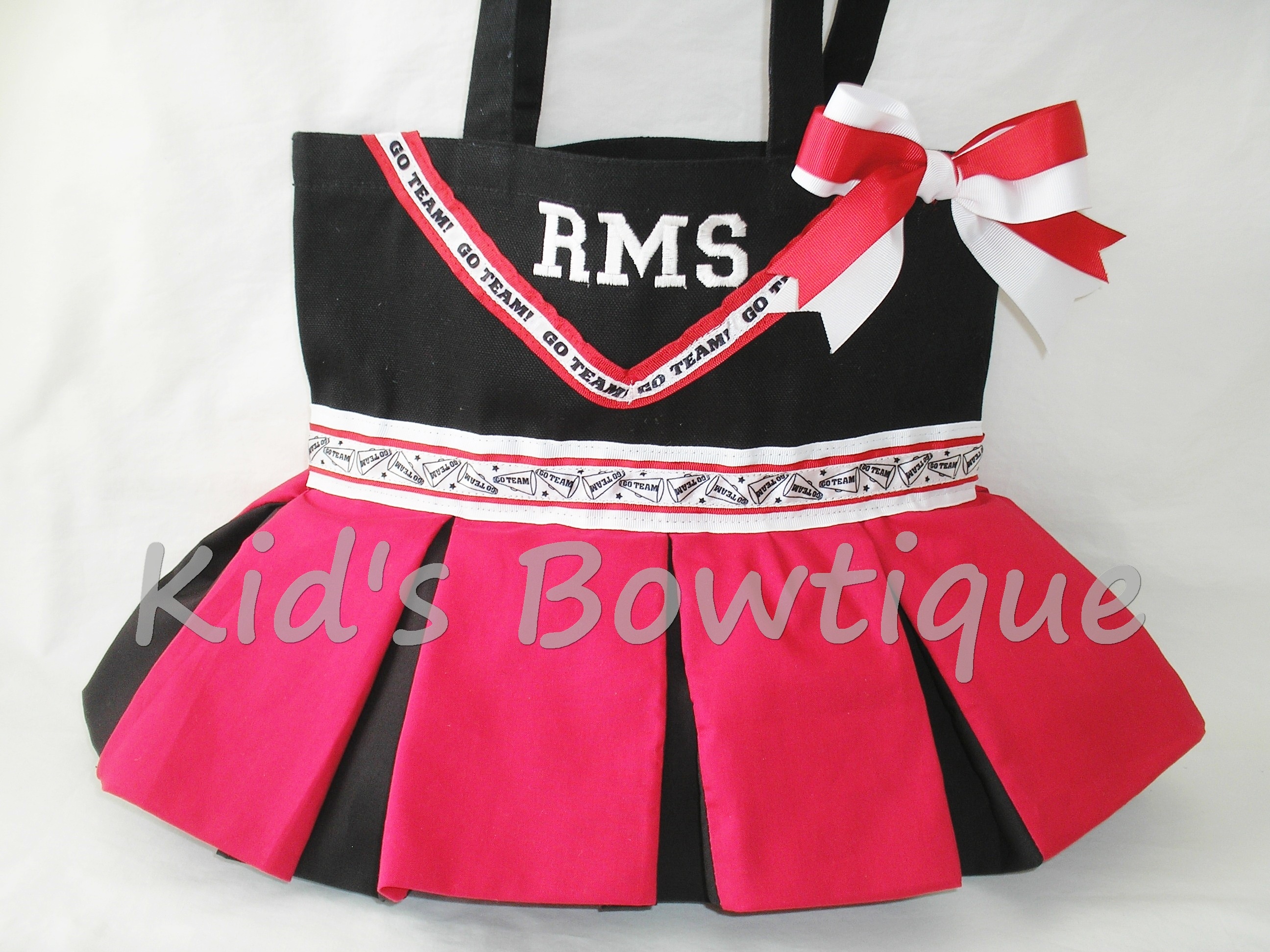 Personalized Cheerleader Dance Team Tote Bag - Go Team Ribbon